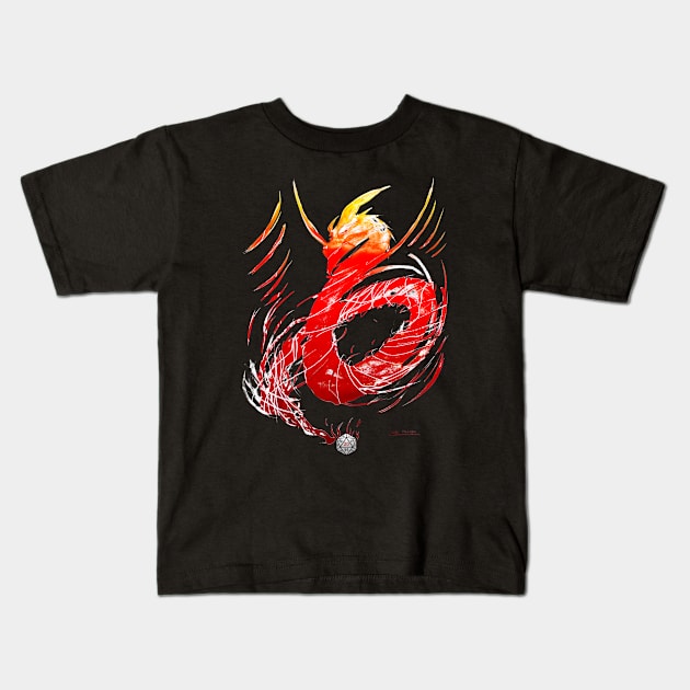 Critical Hit - Blazing Red (Black Variant) Kids T-Shirt by lucafon18